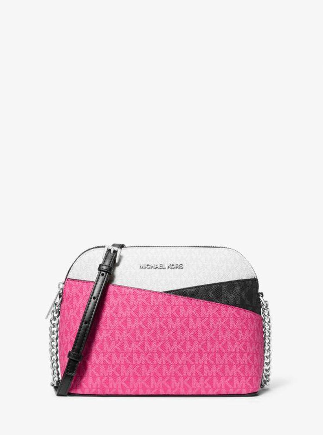 Jet Set Travel Color-Block Signature Logo Crossbody Bag