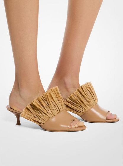 Catarina Leather and Fringe Mule