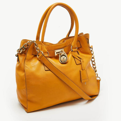 Michael Kors Mustard Leather Large Hamilton North South Tote