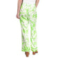 MICHAEL Women's Palm Print Wide-Leg Satin Pants