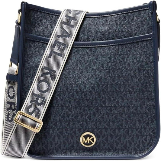 Michael Michael Kors Women's Logo Luisa Large North South Messenger, Admiral/Pale Blue