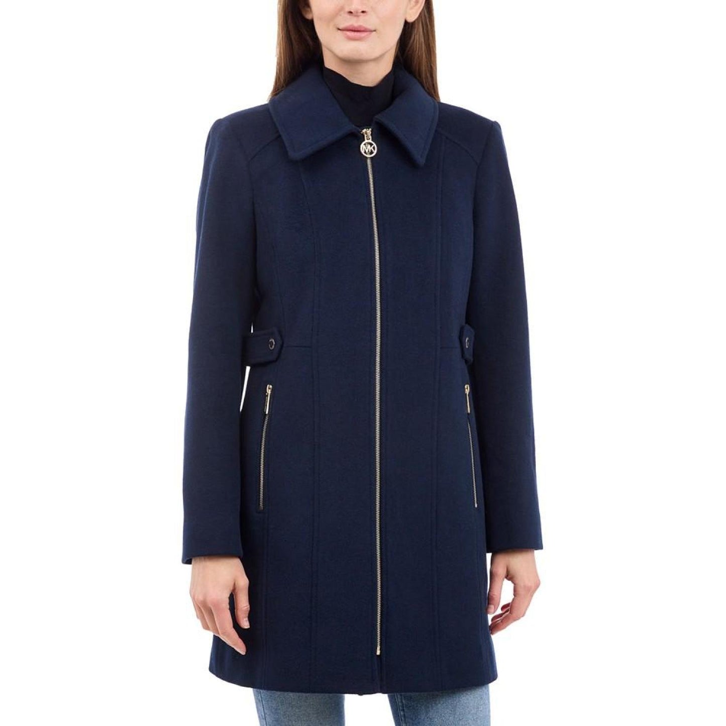 Women's Collared Zip-Front Coat, Created for Macy's