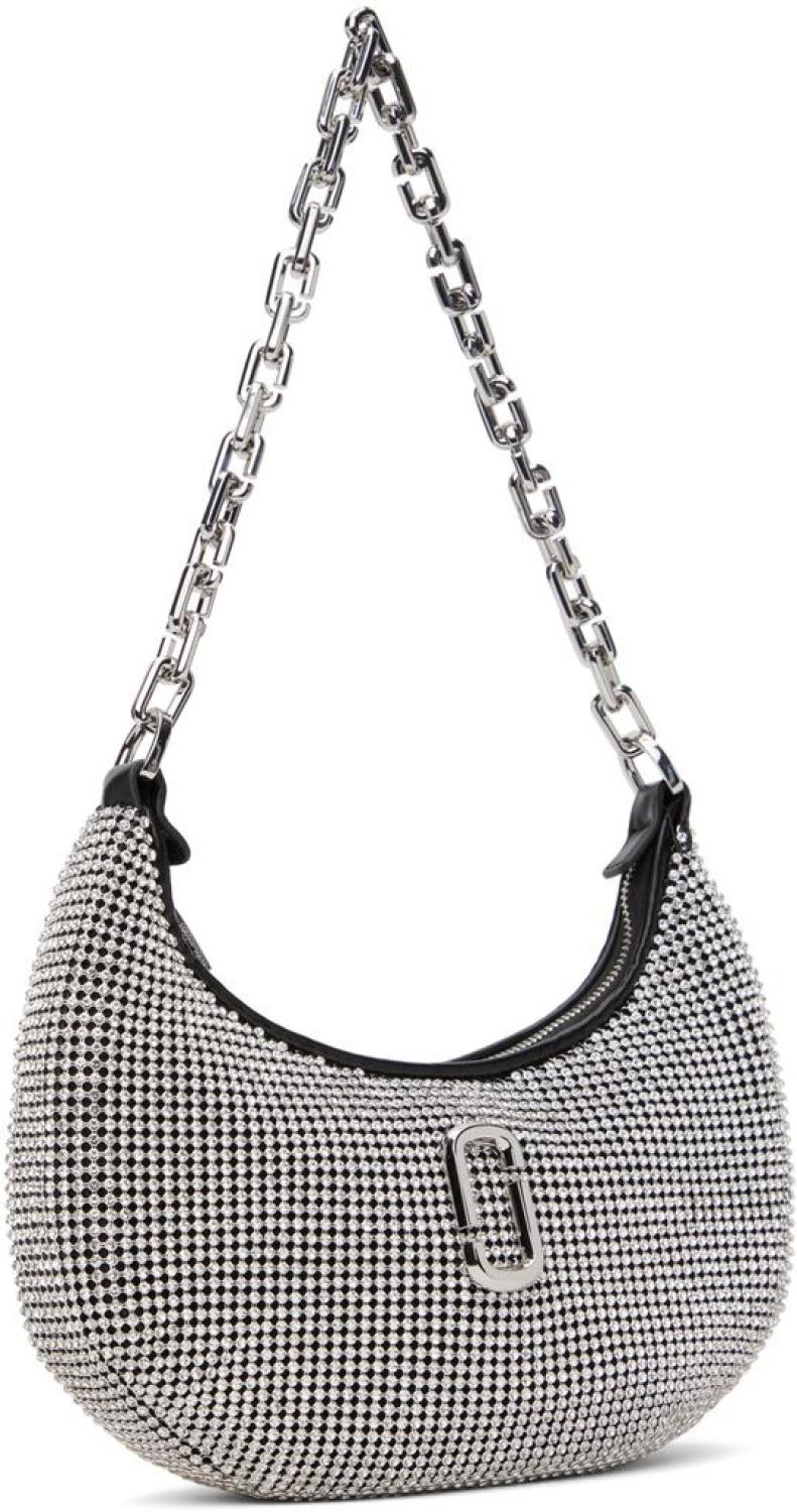 Silver 'The Rhinestone Small Curve' Bag