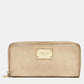 Michael Kors Gold Leather Jet Set Zip Around Continental Wallet