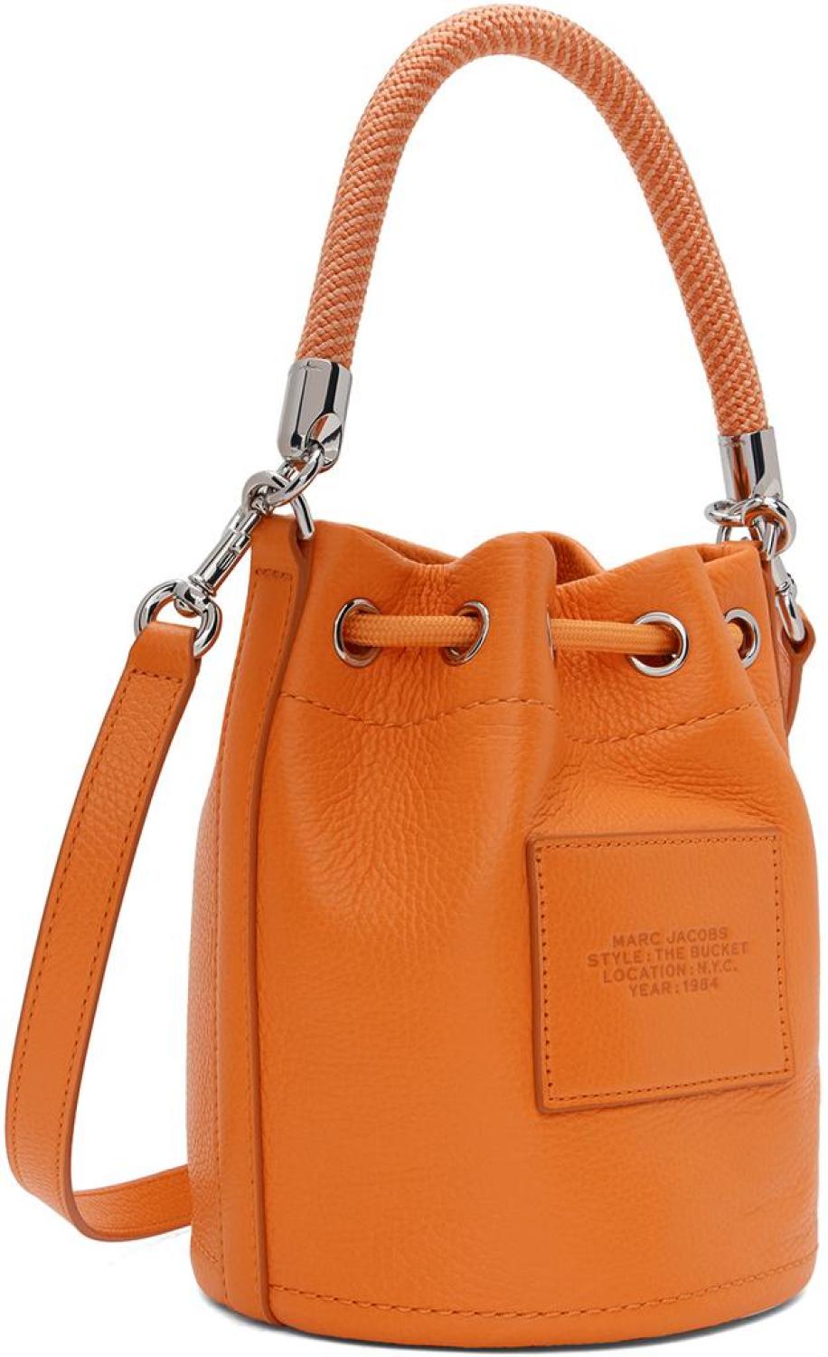 Orange 'The Leather Bucket' Bag