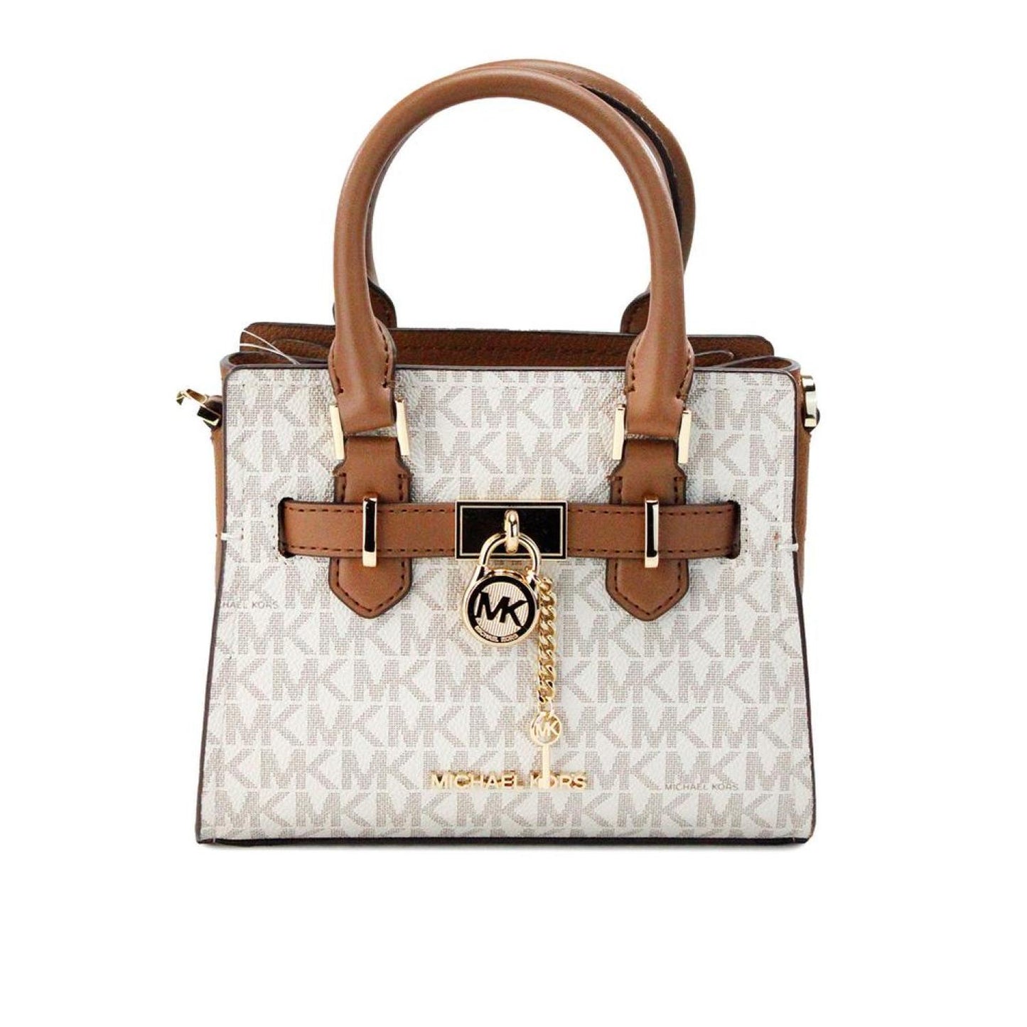 Michael Kors Hamilton XS Small ivory PVC Leather Satchel Crossbody Bag Women's Purse