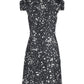 Michael Kors Short Sleeve Printed Dress in Black Cotton