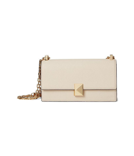 Tribeca Colorblocked Pebbled Leather Mini Flap Chain Crossbody