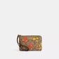 Coach Outlet Corner Zip Wristlet In Signature Canvas With Floral Print