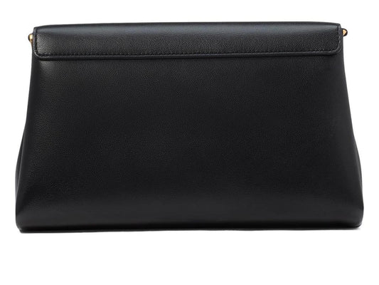 Grace Embellished Lock Leather Clutch