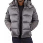 Men's Heavyweight Metallic Finish Hooded Puffer Jacket