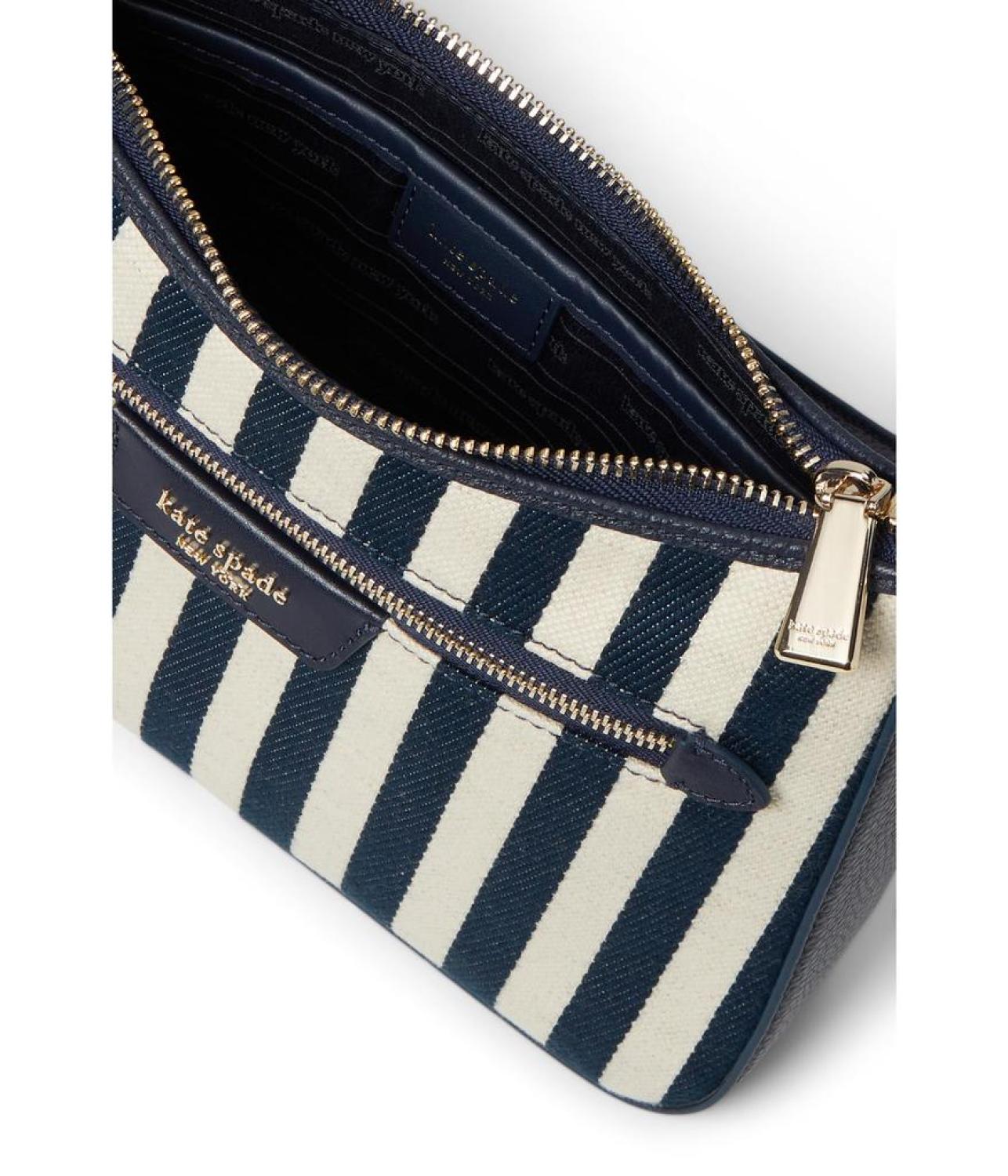 Hudson Striped Canvas Fabric Covertible Crossbody