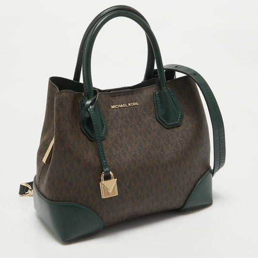 Green/brown Signature Coated Canvas Small Mercer Gallery Tote