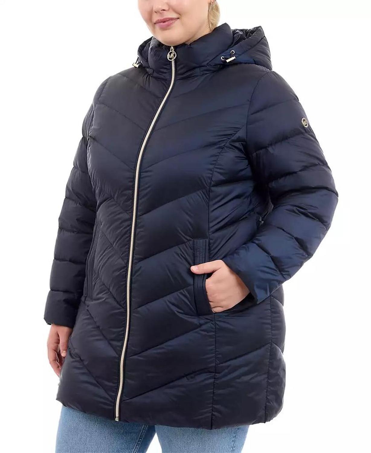 Plus Size Hooded Packable Down Puffer Coat, Created for Macy's