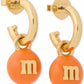 M&M X Gold-Tone M&M Charm Huggie Hoop Earrings