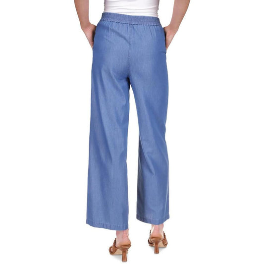 Womens High Rise Heathered Wide Leg Pants