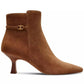 Women"s Rebecca Buckle Kitten-Heel Leather Booties