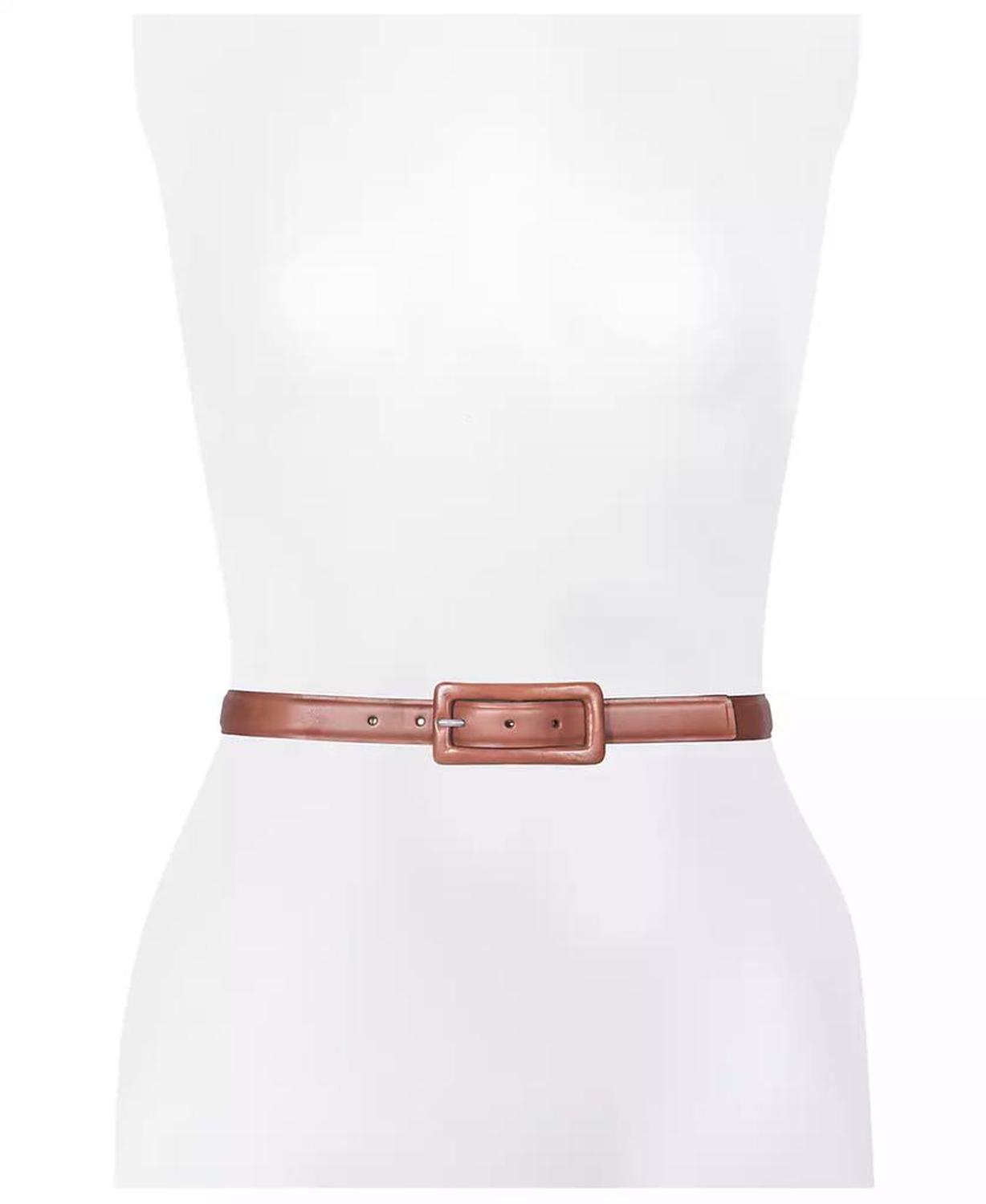 Women's Leather Covered Buckle Belt