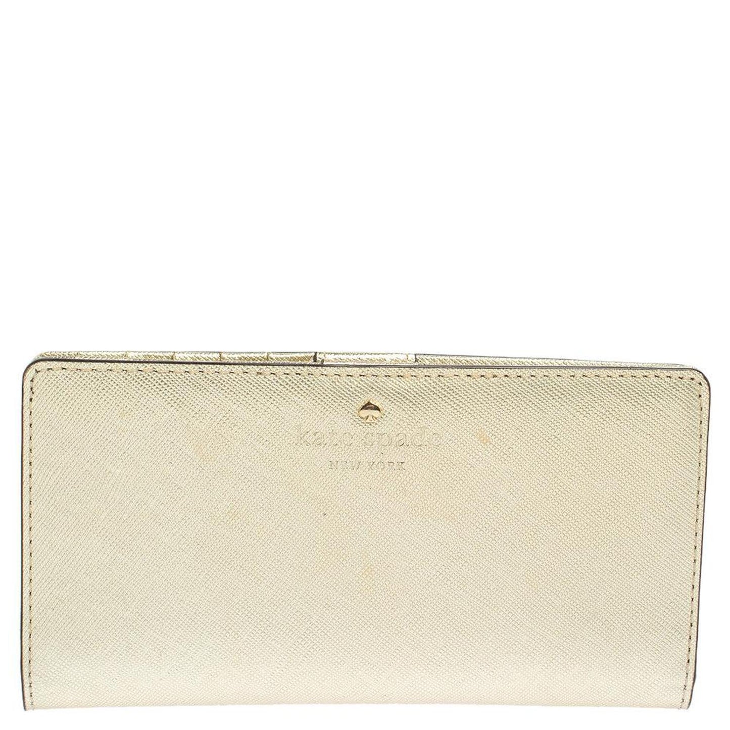 Kate Spade Metallic Gold Leather Long Flap Wallet..