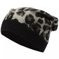 Women's Brushed Three Color Leopard Beanie