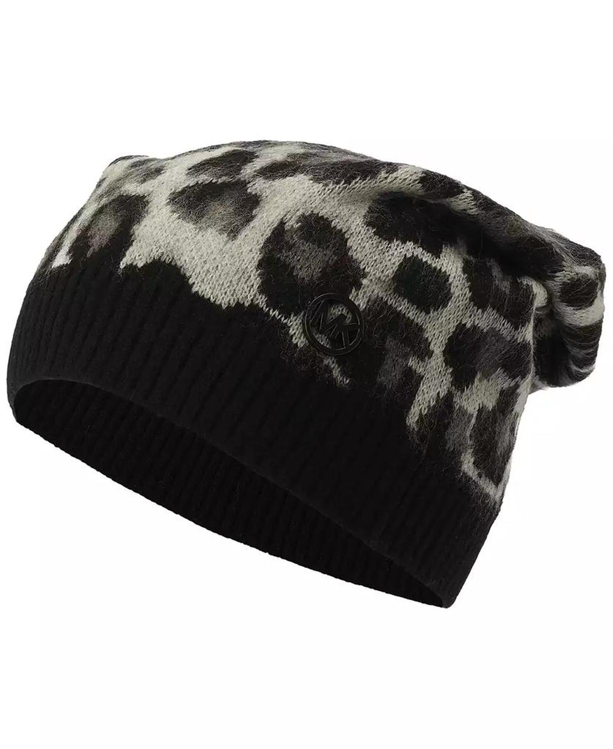 Women's Brushed Three Color Leopard Beanie