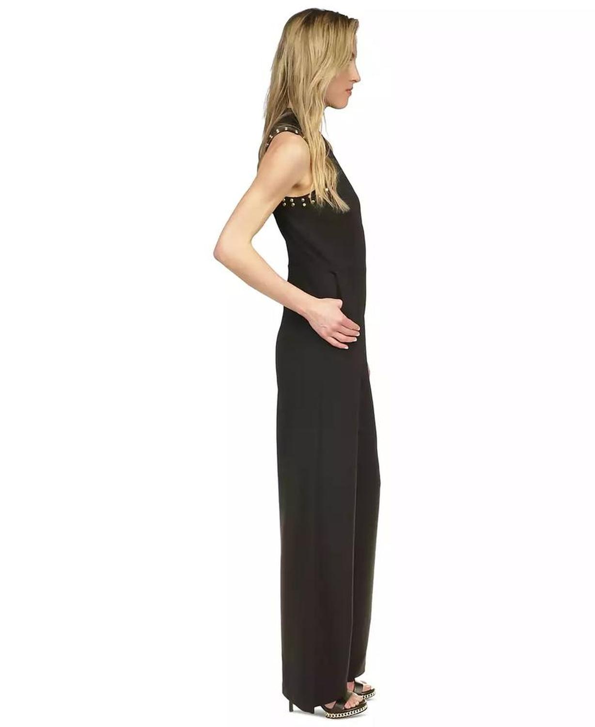 Women's Astor Studded Sleeveless Mock-Neck Jumpsuit