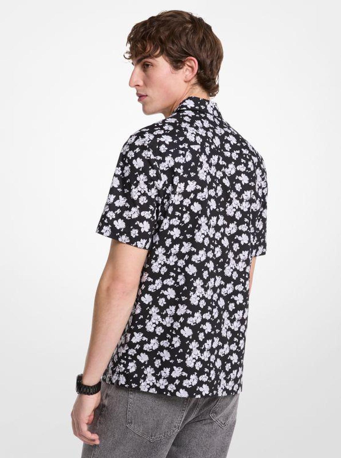 Floral Stretch Cotton Camp Shirt