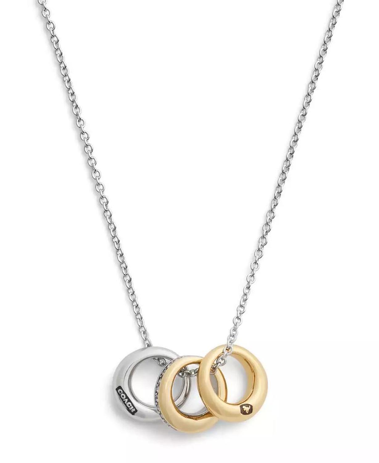 Faux Stone Signature Tubular Rondelle Pendant Necklace