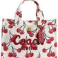 Cherry-Print Canvas 26 Cargo Tote