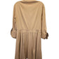 Michael Kors Pleated Shirt Dress in Beige Cotton