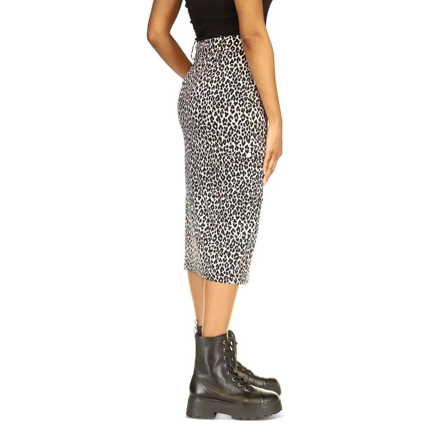 Women's Animal-Print Utility Slit-Front Midi Skirt