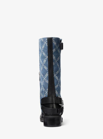 Crosby Empire Diamond Jacquard Denim Moto Boot