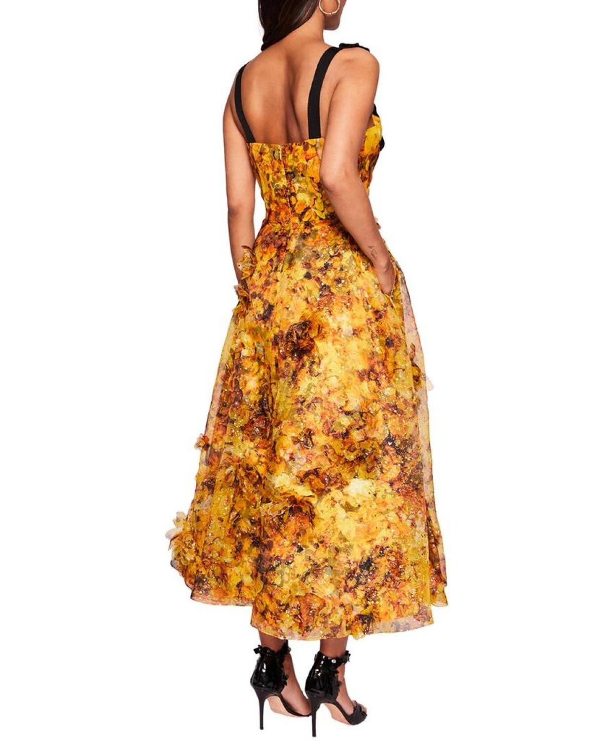 Marchesa Notte Printed Dress