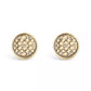 Faux Stone Signature Quilted Coin Stud Earrings