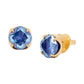 Gold-Tone Cubic Zirconia Flower Stud Earrings