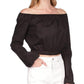 Womens Bishop Sleeve Elastic Neckline Off The Shoulder