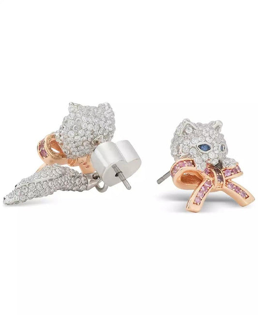 Two-Tone Pavé Pawlina Front-to-Back Earrings