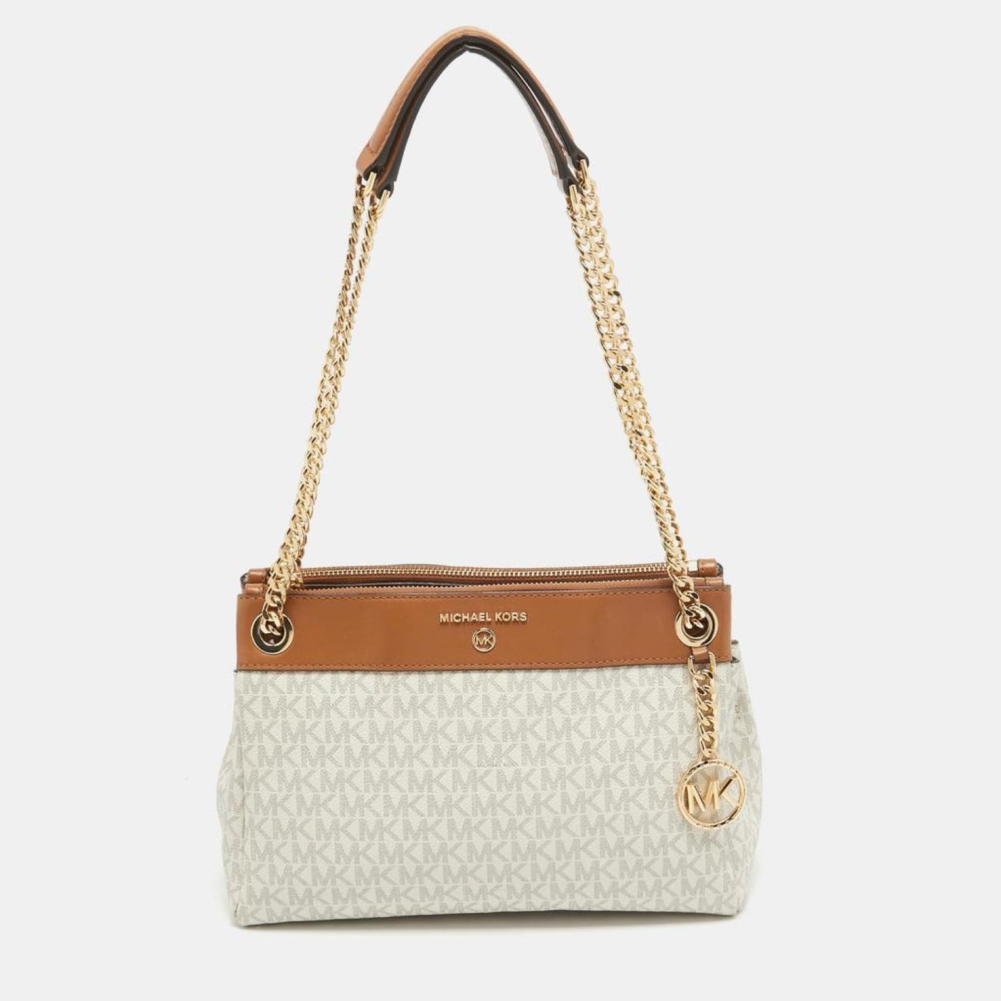 Michael Kors  Signature Coated Canvas And Leather Small Susan Tote