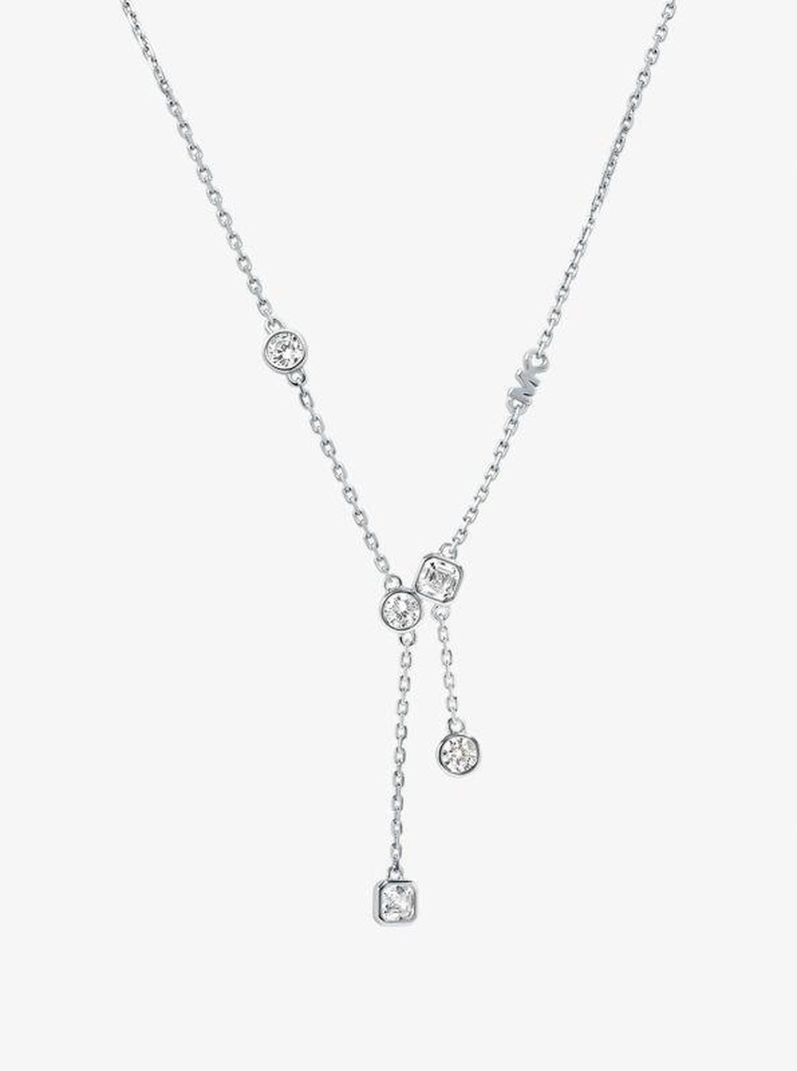 Precious Metal-Plated Sterling Silver Bezel Necklace