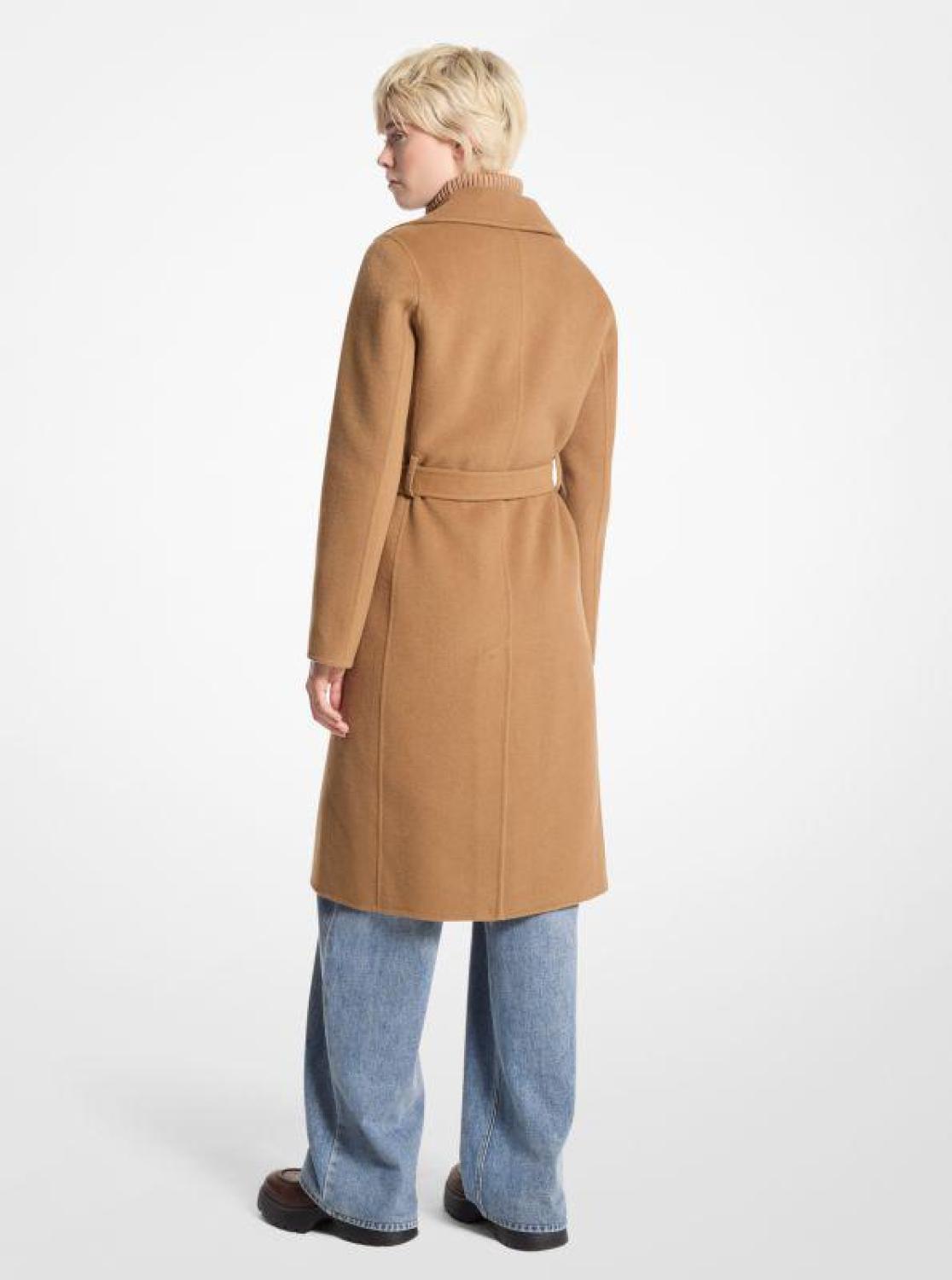 Wool Blend Wrap Coat