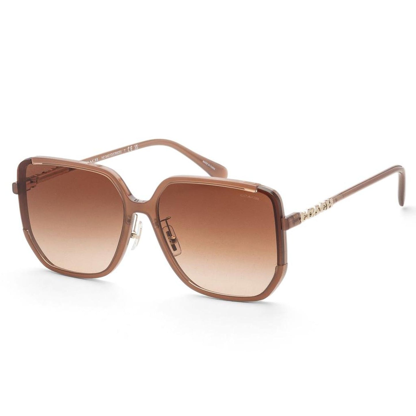 Coach Women's 64mm Milky Light Brown Sunglasses