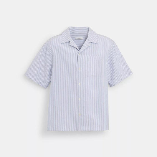 Coach Outlet Oxford Striped Camp Shirt