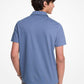 Cotton Blend Piqué Zip-Up Polo Shirt