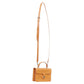 Ricky tan leather hardware top handle crossbody satchel bag