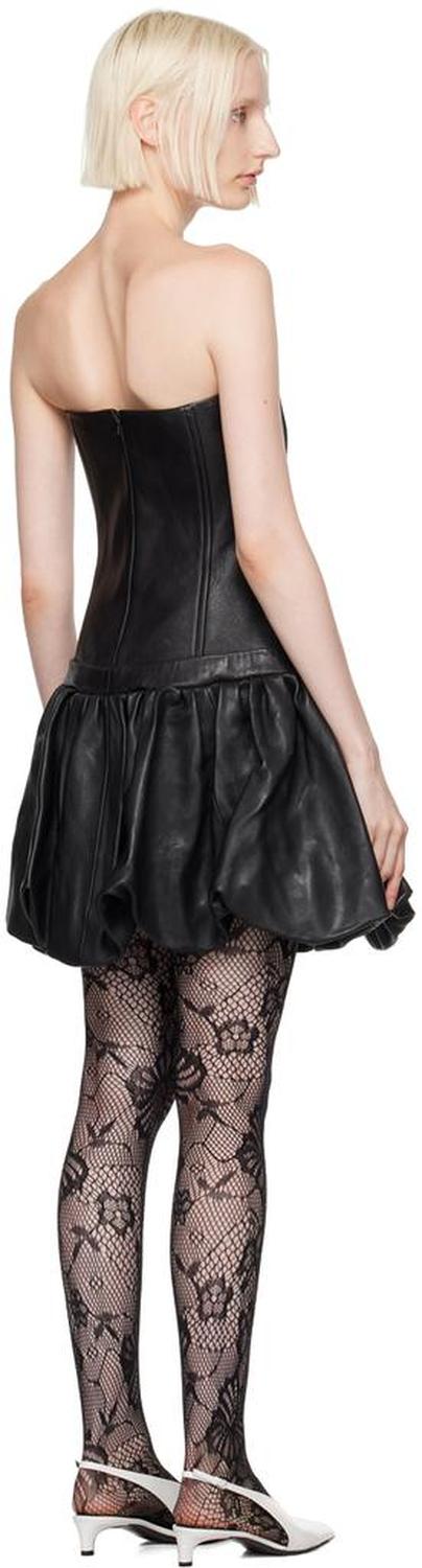 Black 'The Bubble' Leather Minidress