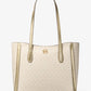 Leida Large Metallic Signature Logo Tote Bag