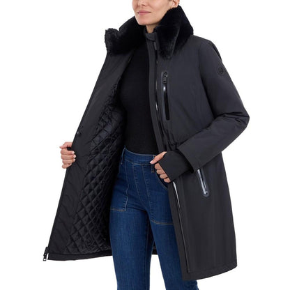 Women's Faux-Fur-Trim Anorak Raincoat