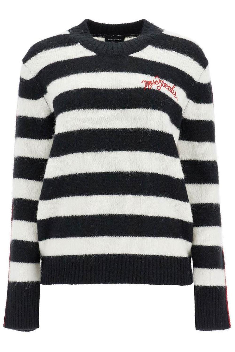 Women's Pullover The Striped Brushed Logo Sweater