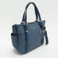 Blue Signature Coated Canvas And Leather Sullivan Satchel