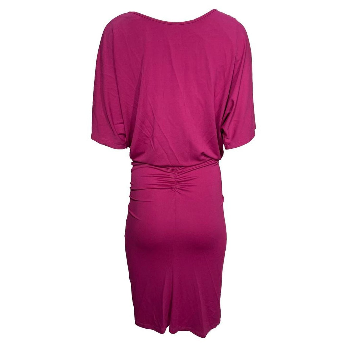 Ruched Mini Dress in Pink Cotton